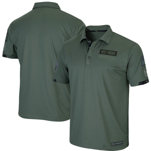 Colosseum Athletics Other - Colosseum WV Mountaineers OHT Military Appreciation Polo Size XL Olive Green